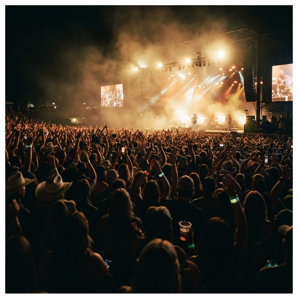 Country music concert crowd at a live show